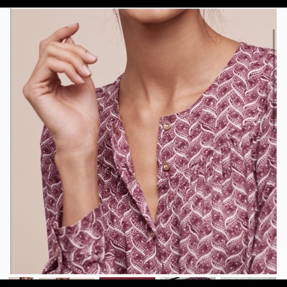 Anthropologie Maeve Orli Bibbed Button down blouse - Picture 8 of 8